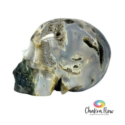 Moss Agate Skull