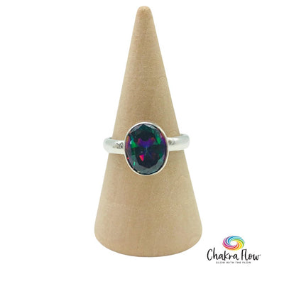 Mystic Topaz Sterling Silver Ring Size 8
