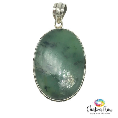 Nephrite Jade Sterling Silver Pendant