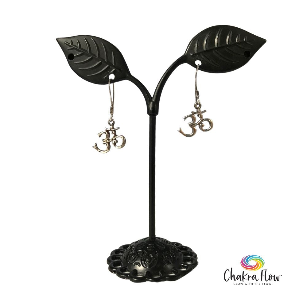 Om Symbol Sterling Silver Earrings