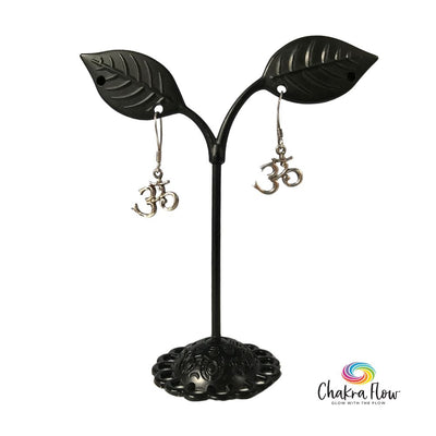 Om Symbol Sterling Silver Earrings