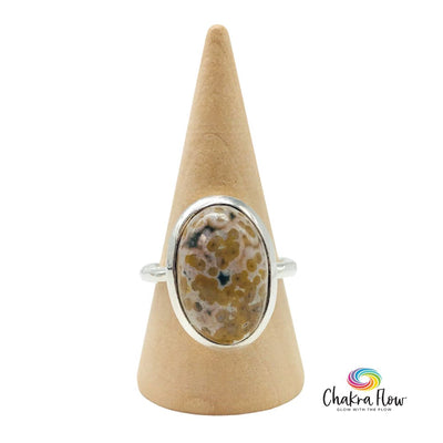 Ocean Jasper Sterling Silver Ring Size 7.75