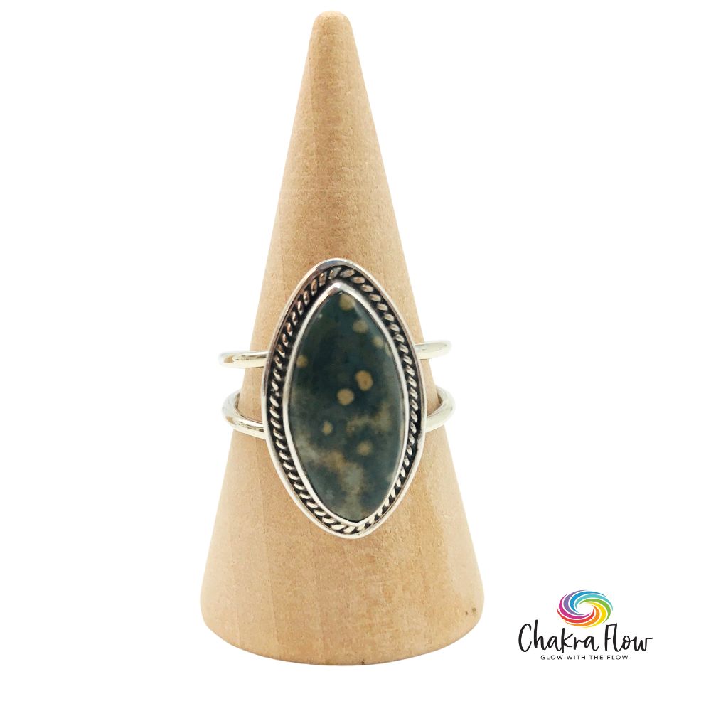 Ocean Jasper Sterling Silver Ring Size 7
