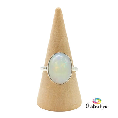 Opal Sterling Silver Ring Size 8