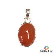 Oval Carnelian Sterling Silver Pendant