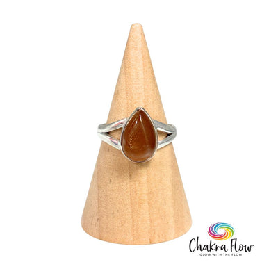 Peach Moonstone Sterling Silver Ring