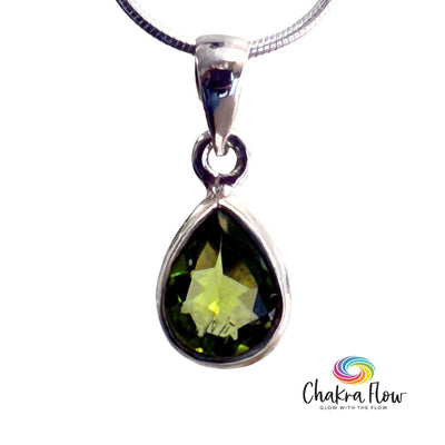 Peridot Faceted Sterling Silver Pendant