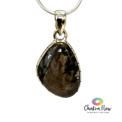 Petrified Wood Sterling Silver Pendant
