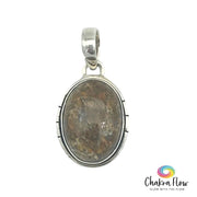 Plume Agate Sterling Silver Pendant
