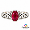 Polished Ruby Celtic Sterling Silver Ring