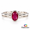 Faceted Ruby Sterling Silver Ring
