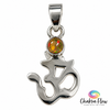Ethiopian Opal on OM Symbol Sterling Silver Pendant