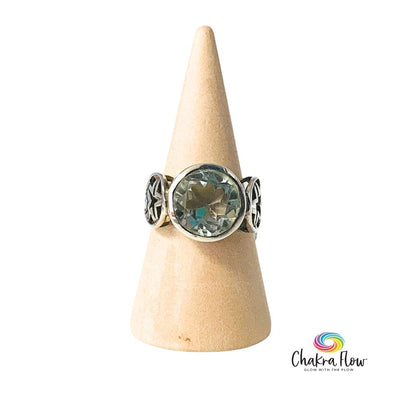 Prasiolite Sterling Silver Ring Size 6