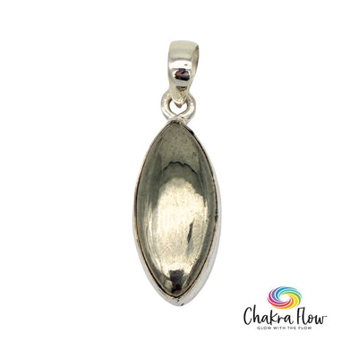 Pyrite Marquise Sterling Silver Pendant