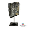 Pyrite on Basalt Specimen on Metal Stand