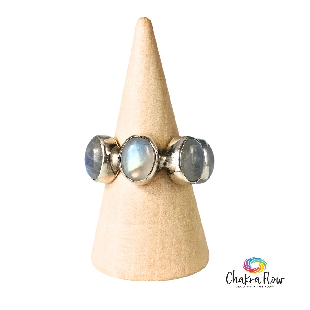Rainbow Moonstone Eternity Ring Size 7
