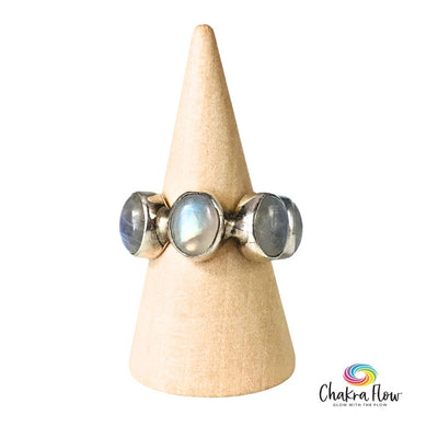 Rainbow Moonstone Eternity Ring Size 7
