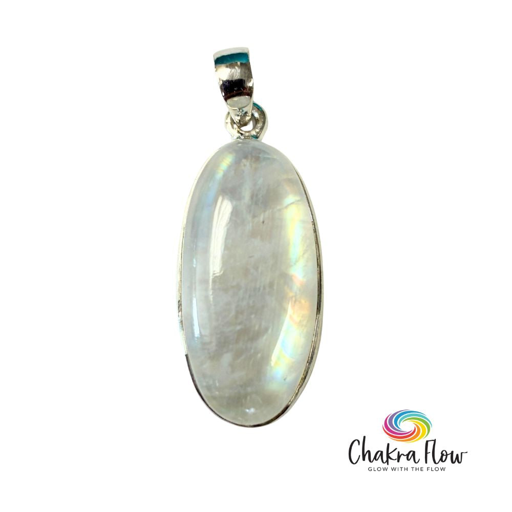 Rainbow Moonstone Sterling Silver Pendant