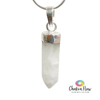 Rainbow Moonstone Pencil Sterling Silver Pendant