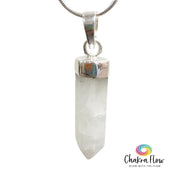 Rainbow Moonstone Pencil Sterling Silver Pendant