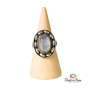 Rainbow Moonstone Sterling Silver Ring Size 5.5