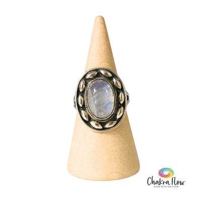 Rainbow Moonstone Sterling Silver Ring Size 5.5