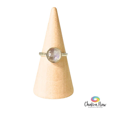 Rainbow Moonstone Sterling Silver Ring Size 4.5