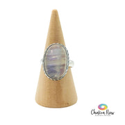 Rainbow Moonstone Sterling Silver Ring Size 6.5