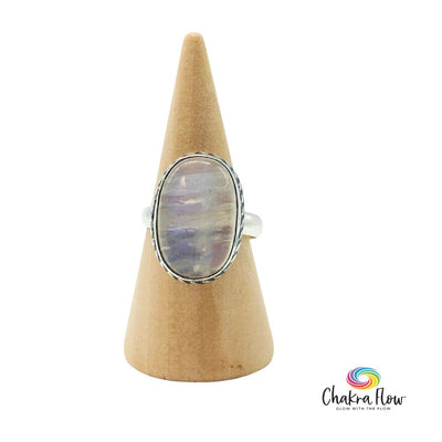 Rainbow Moonstone Sterling Silver Ring Size 6.5
