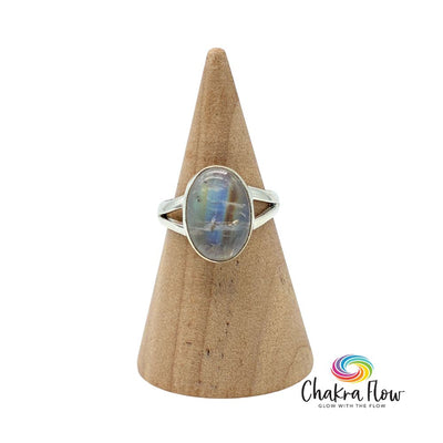Rainbow Moonstone Sterling Silver Ring