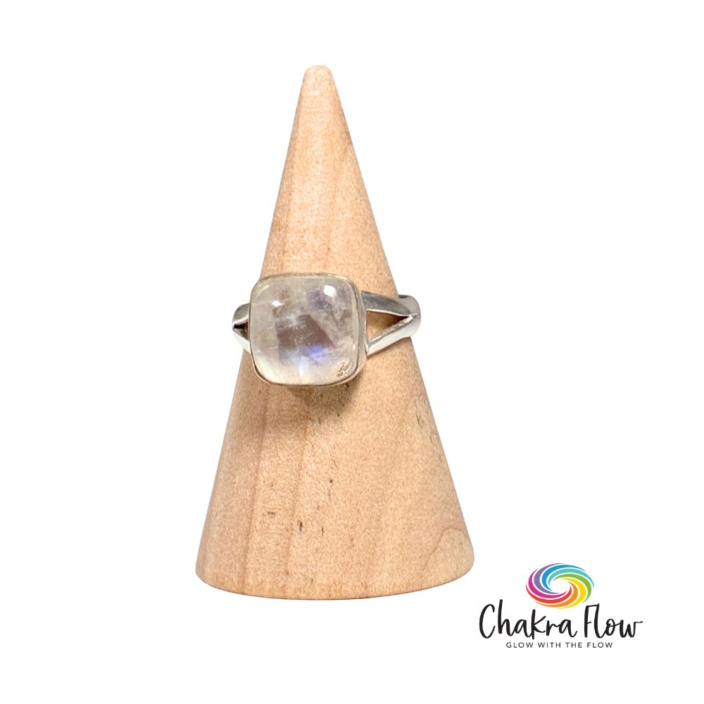 Rainbow Moonstone Sterling Silver Ring