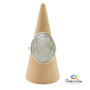 Rainbow Moonstone Sterling Silver Ring Size 7.5