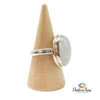Rainbow Moonstone Sterling Silver Ring Size 7.5 Side View