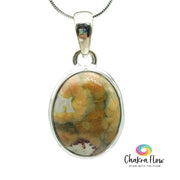 Rainforest Rhyolite Sterling Silver Pendant