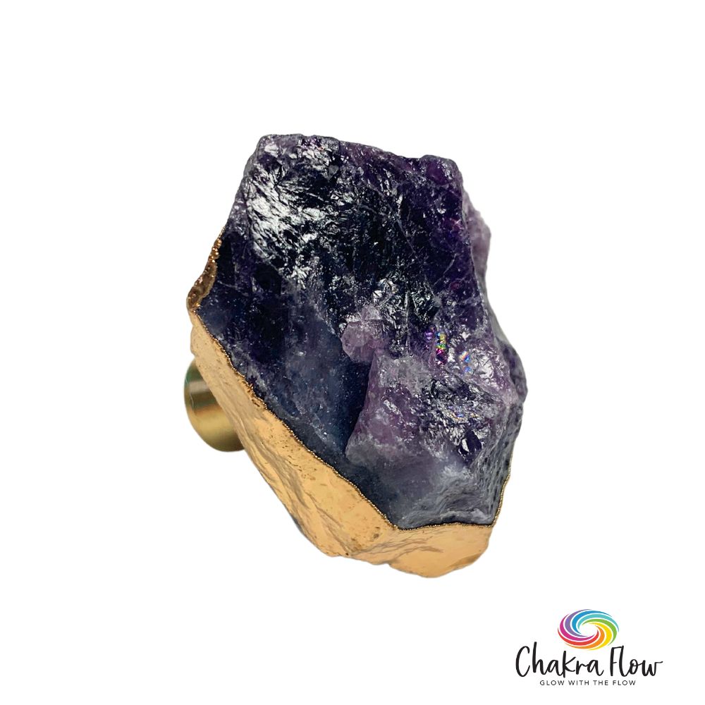 Raw Amethyst Knob