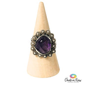 Raw Amethyst Sterling Silver Ring Size 7