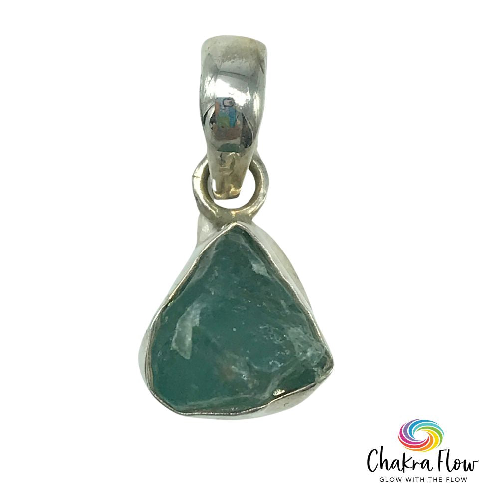 Raw Apatite Sterling Silver Pendant