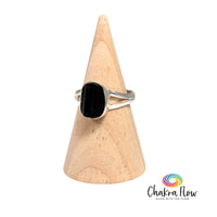 Raw Black Tourmaline Sterling Silver Ring