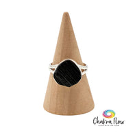 Raw Black Tourmaline Sterling Silver Ring