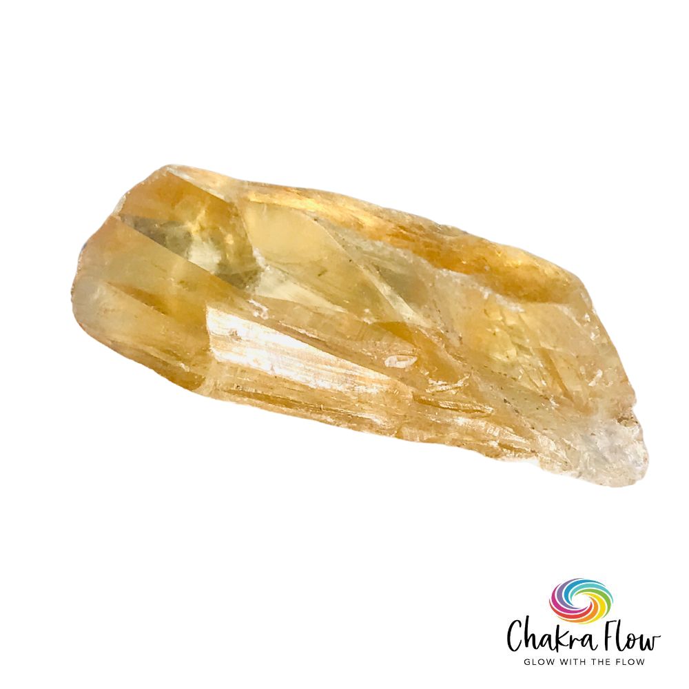Golden Phantom Selenite Specimen Chakra Flow