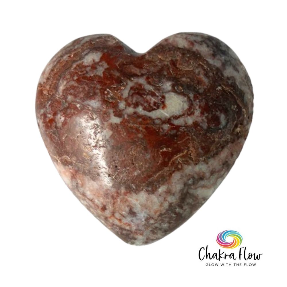 Red Calcite Heart Palm Stone