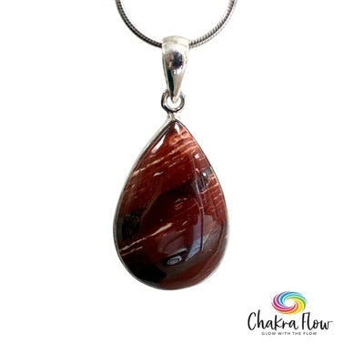 Red Jasper Teardrop Sterling Silver Pendant