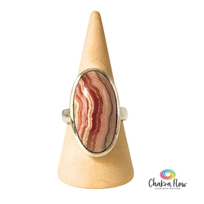Rhodochrosite Sterling Silver Ring Size 7.5