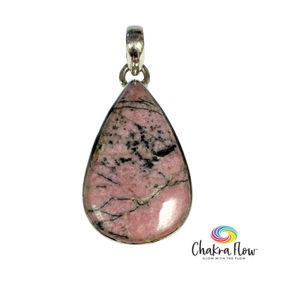 Rhodonite Teardrop Sterling Silver Pendant