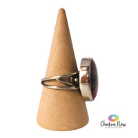 Rhodonite Sterling Silver Ring Size 8 Side View