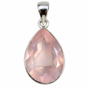 Faceted Rose Quartz Sterling Silver Pendant