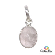 Rose Quartz Oval Sterling Silver Pendant