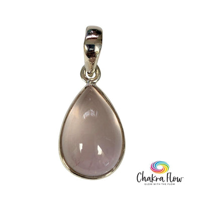 Rose Quartz Teardrop Sterling Silver Pendant