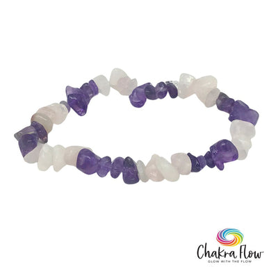 Rose Quartz & Amethyst Chips Bracelet