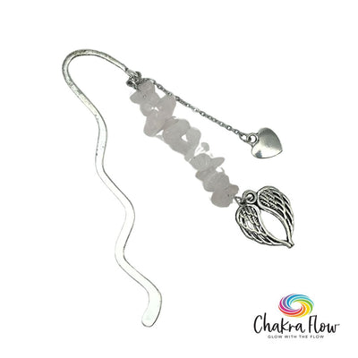 Rose Quartz & Wings Bookmark